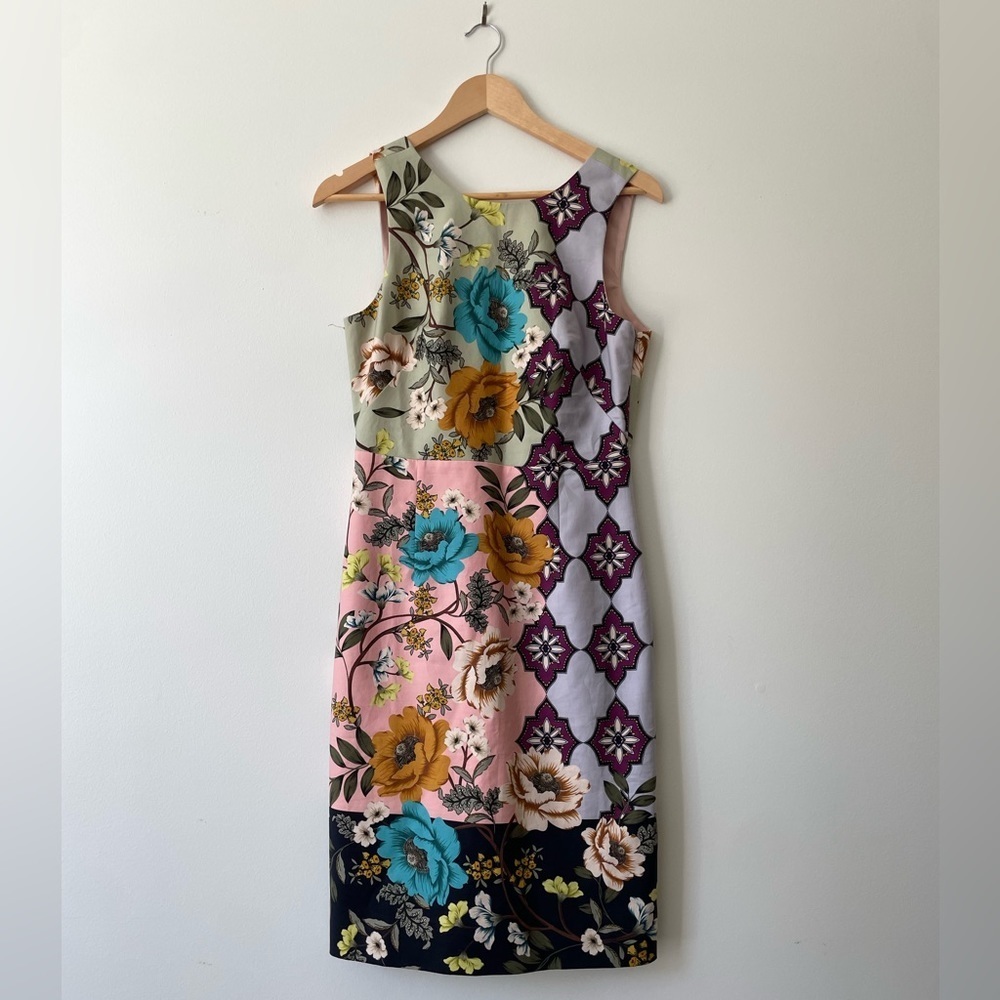 Maeve Floral Sheath Dress in Pink, Yellow, Blue - Picture 3 of 8